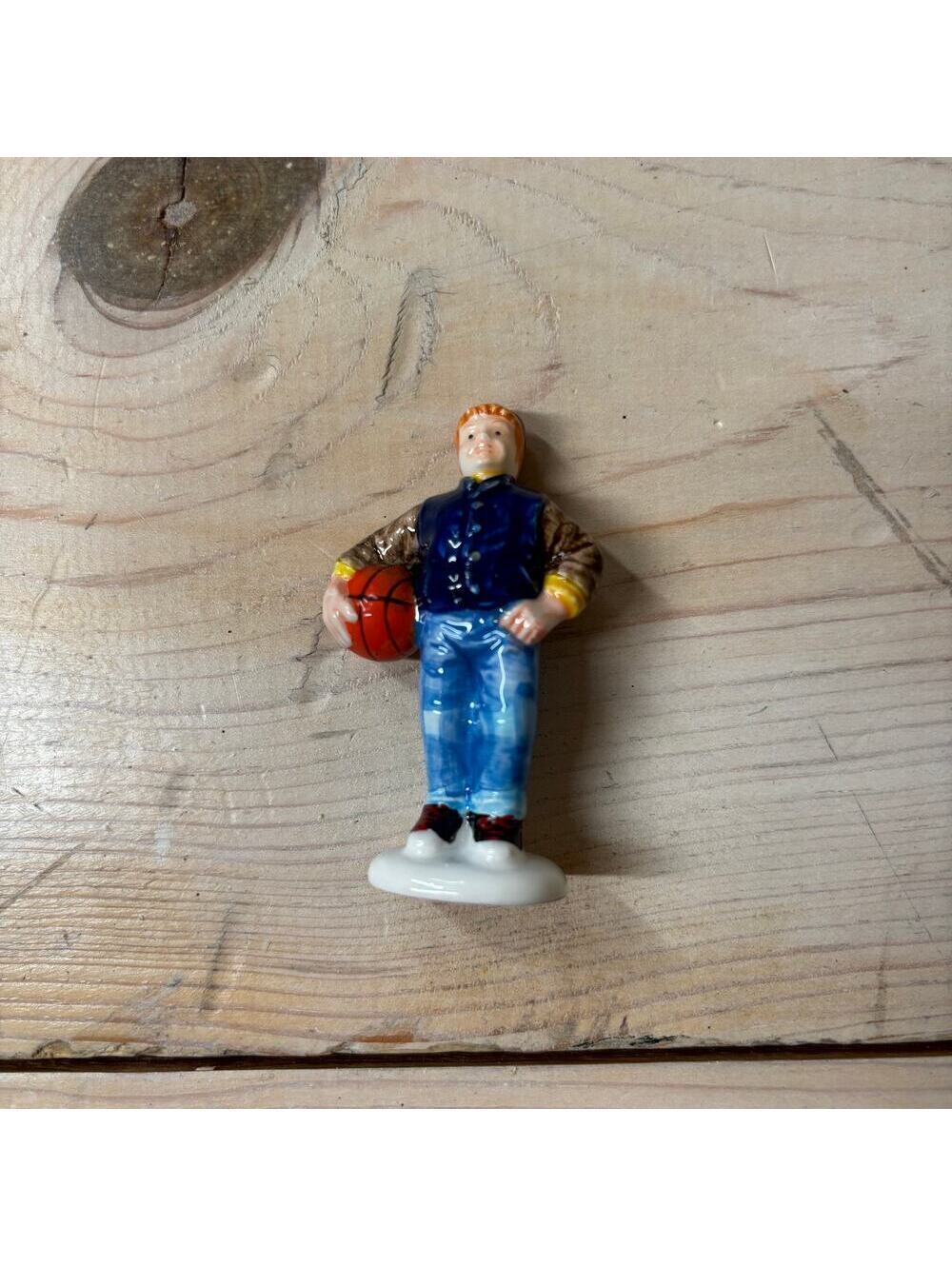 Department 56 EUC Vintage 1996 Holiday Hoops Boy Holding Basketball Ceramic
